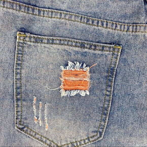 Distressed Straight Leg Light Wash Jeans‎ 31 Unisex Loose Fit Streetwear - Picture 9 of 11